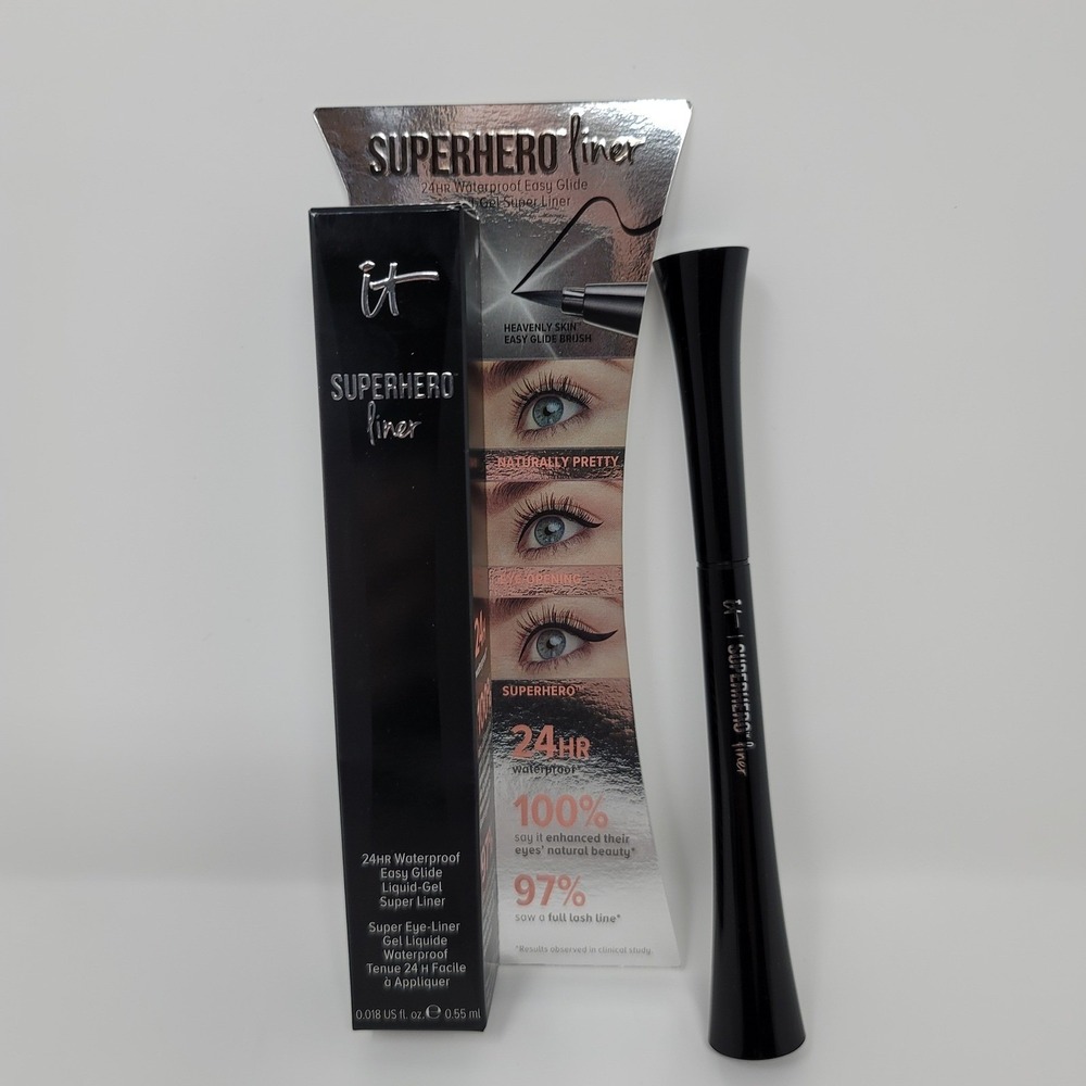 It Cosmetics Superhero Liner Super Black 24HR Waterproof Liquid Gel Eyeliner - Picture 2 of 9